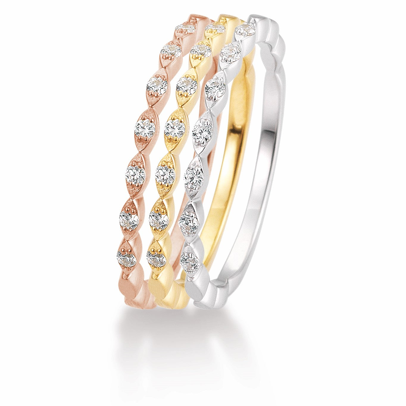 Breuning Verlobungsring, Memoire Ring Fantasy aus 585/-Weißgold mit Diamant