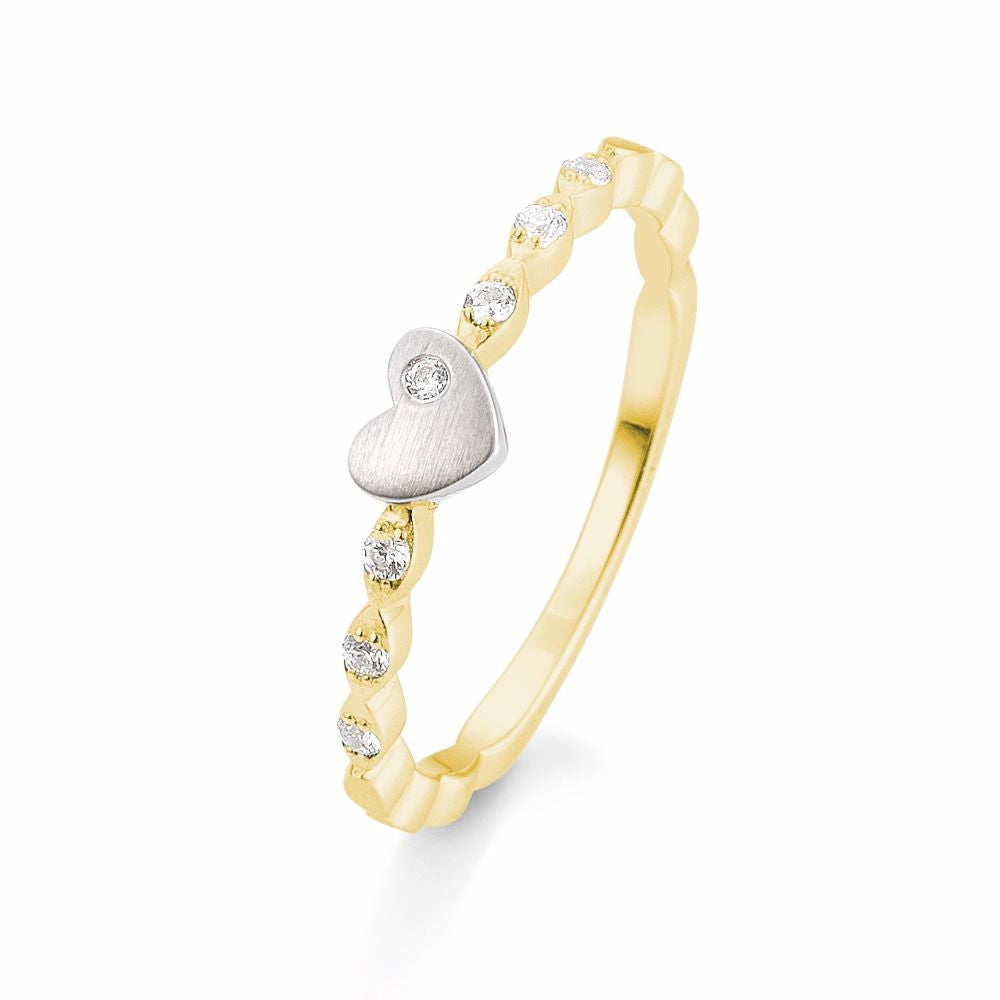 Breuning Verlobungsring, Herz aus 585/-Gelbgold mit Diamant