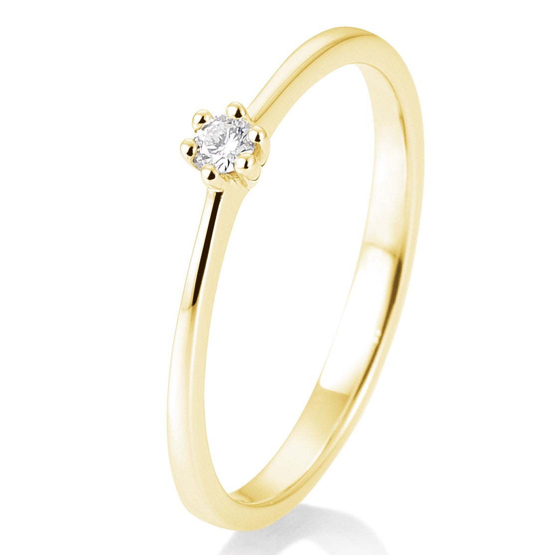 Breuning Verlobungsring, aus 585/-Gelbgold mit Diamant 6er Krappe